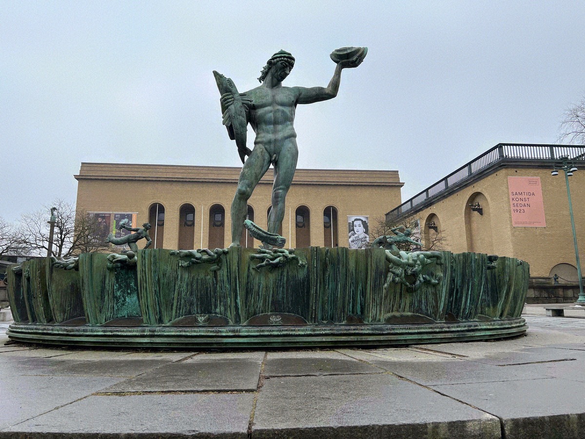The Poseidon fountain on Götaplatsen in front of the Gothenburg Museum of Art