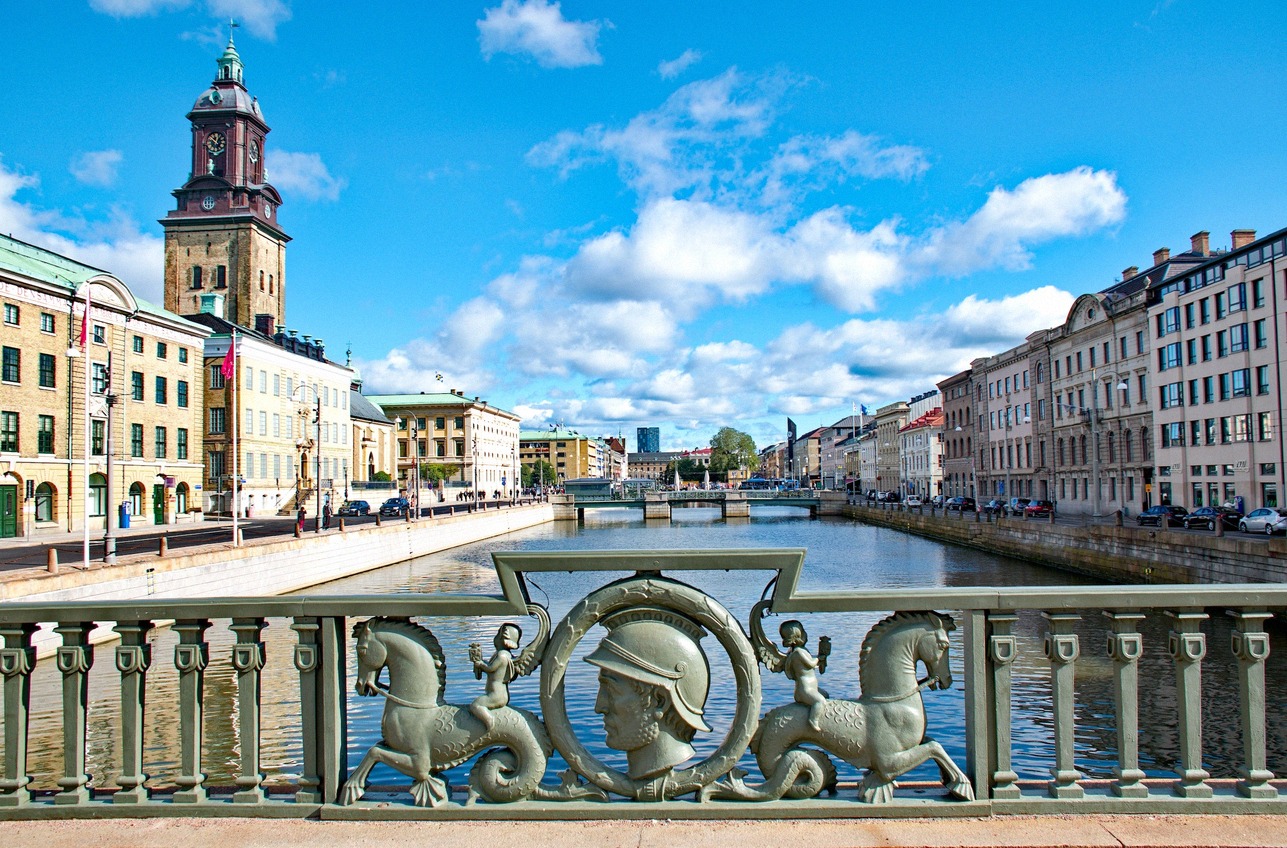 View from a bridge over the Stora Hamnkanalen in central Gothenburg